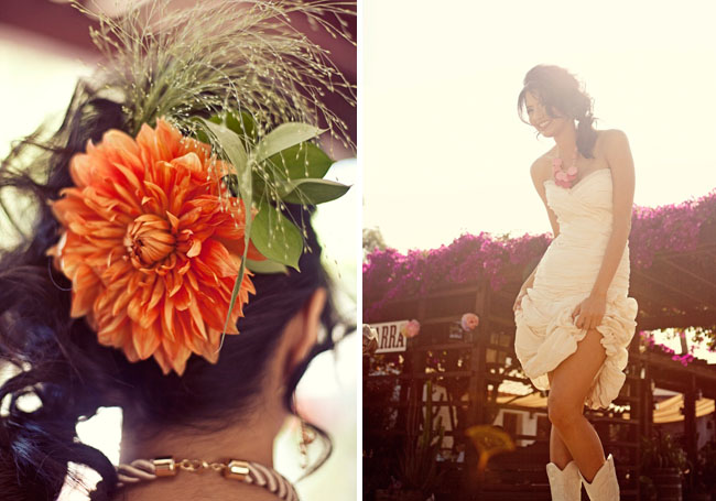 flower in hair wedding