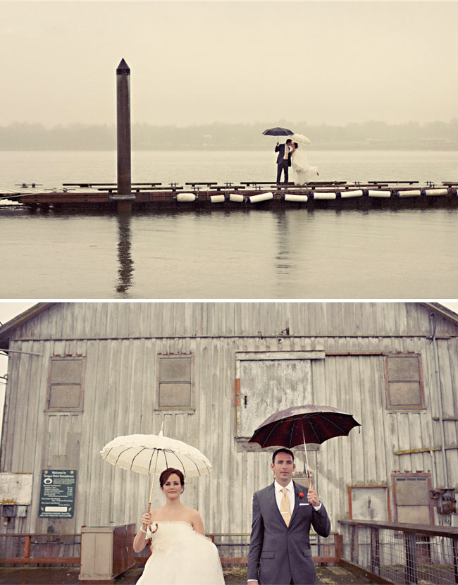 rainy wedding umbrellas